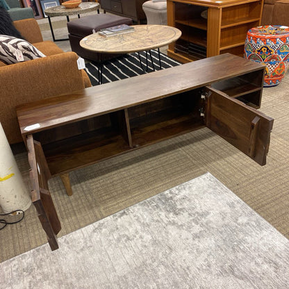 Dark Wood Geometric Design Media Unit