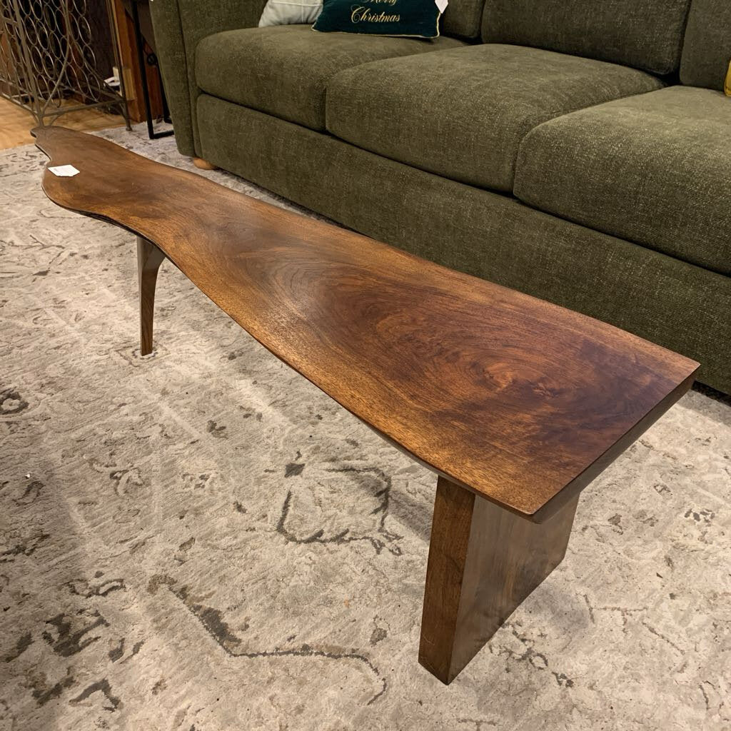 Walnut Wavy Oblong Coffee Table