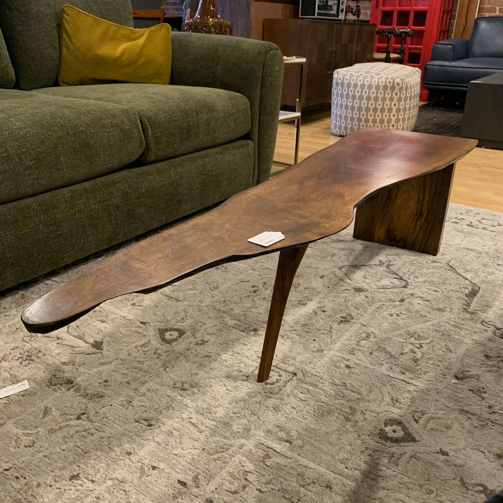 Walnut Wavy Oblong Coffee Table