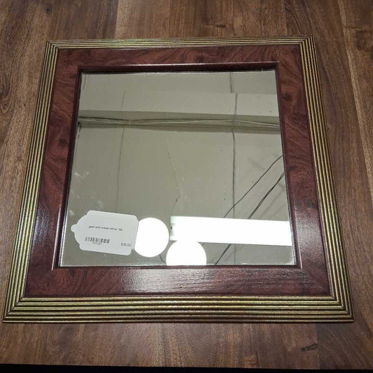 Gold and Wood Mirror