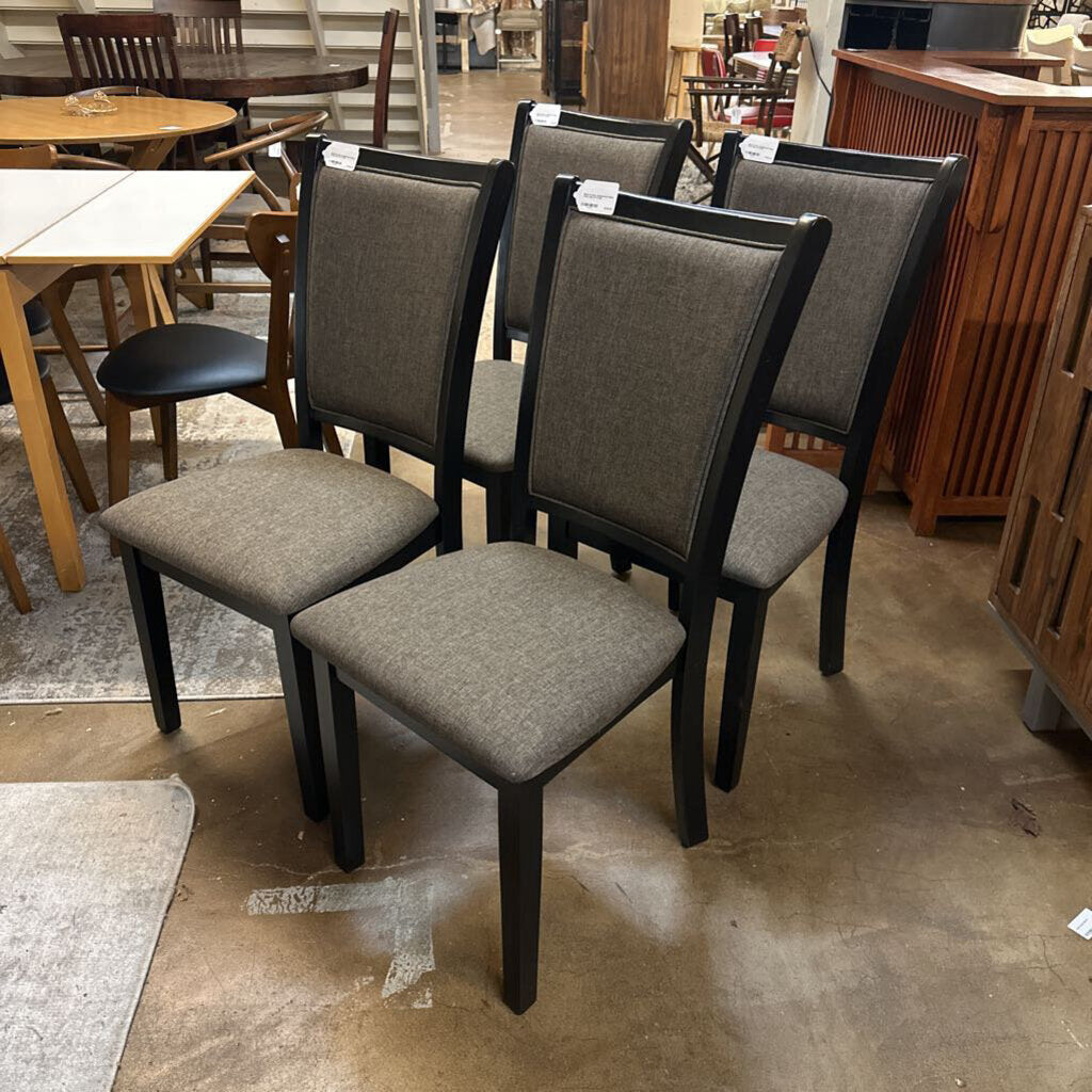 Black & Grey Upholstered Dining Chair (Set of 4)