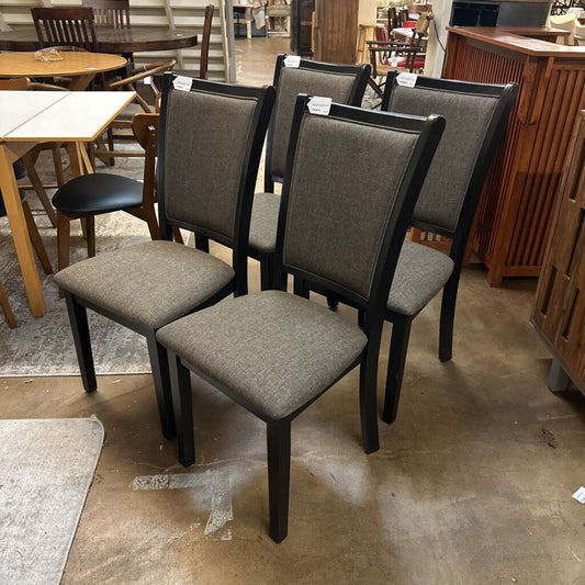 Black & Grey Upholstered Dining Chair (Set of 4)