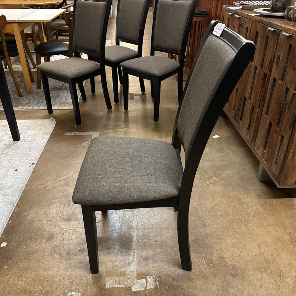 Black & Grey Upholstered Dining Chair (Set of 4)