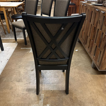 Black & Grey Upholstered Dining Chair (Set of 4)