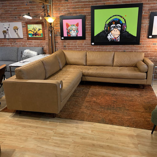 Charme Tan Sven Leather Corner Sectional