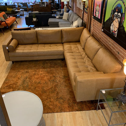 Charme Tan Sven Leather Corner Sectional