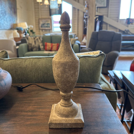 Decorative lamp on a table in a living room setting