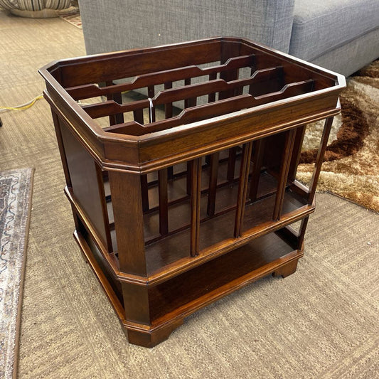 Vintage Dark Hardwood Record /Magazine Rack