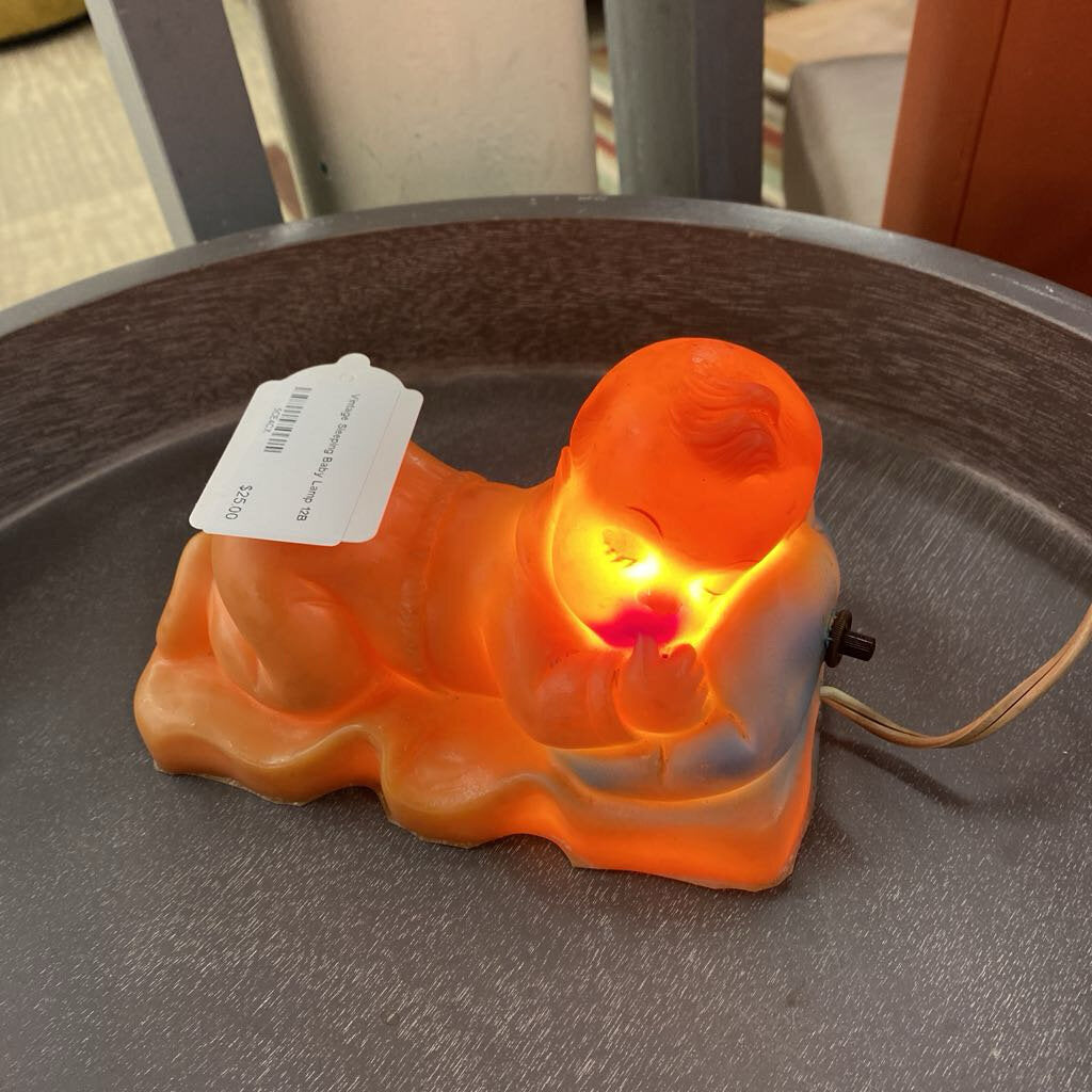 Vintage Sleeping Baby Lamp