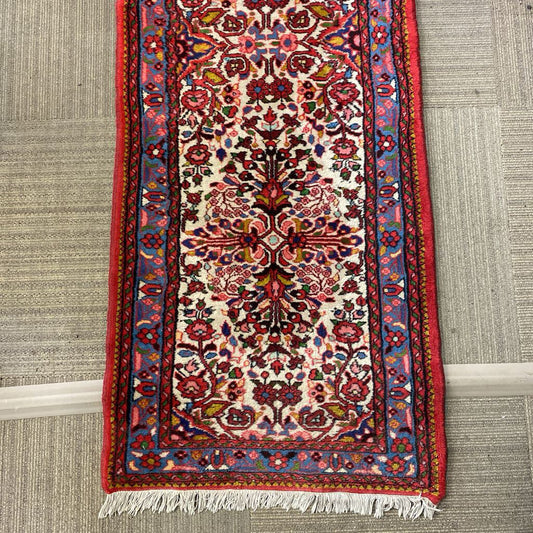Long Red Traditional Hand Knotted Runner 29"x246"