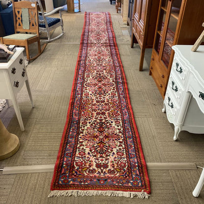 Long Red Traditional Hand Knotted Runner 29"x246"