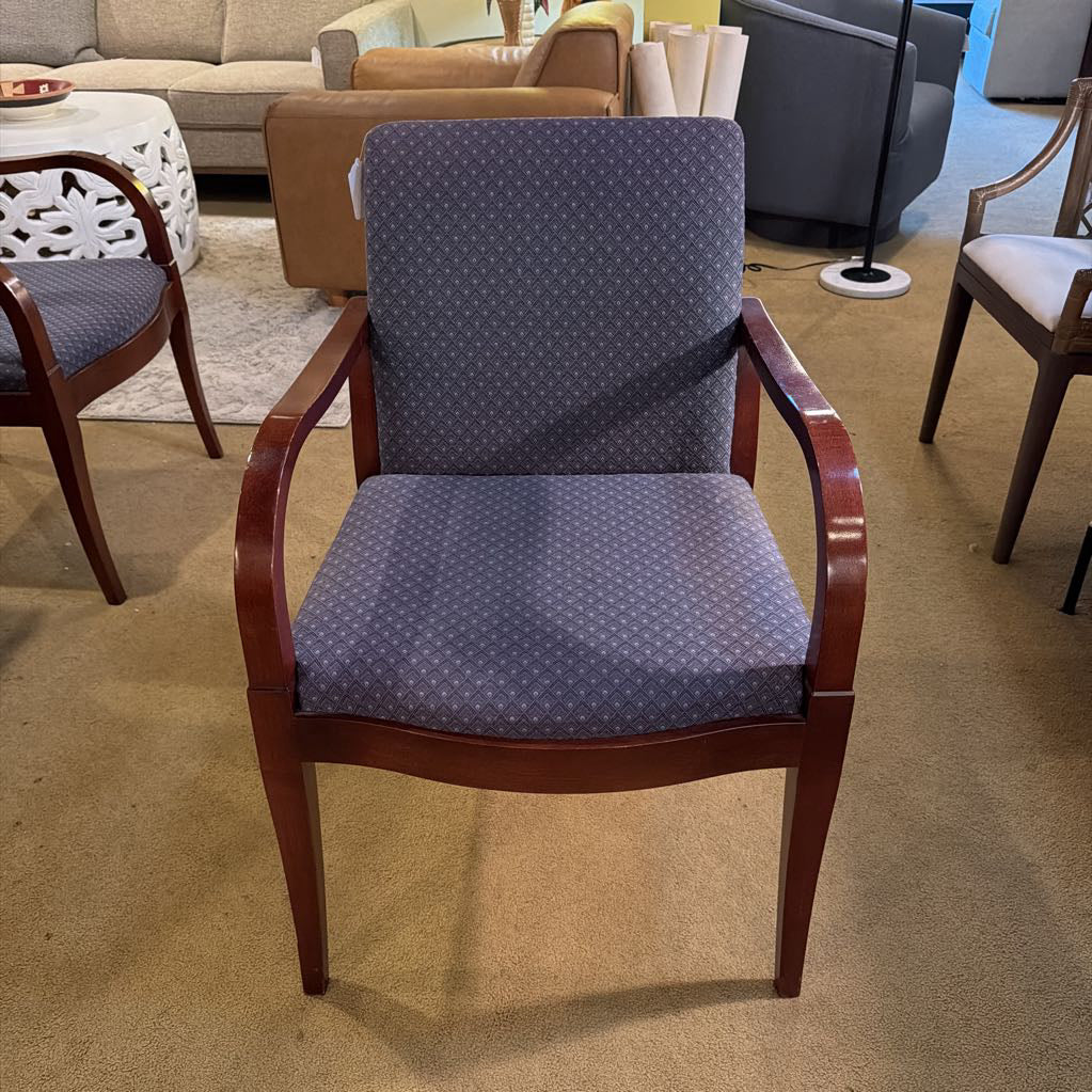 Blue Fabric Wood arm and Frame Arm Chair U ACCENT CHAIRS