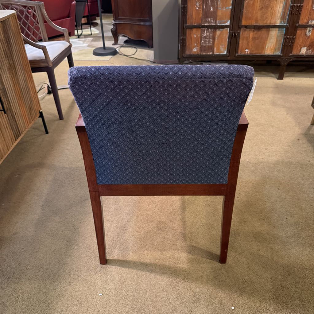 Blue Fabric Wood arm and Frame Arm Chair U ACCENT CHAIRS