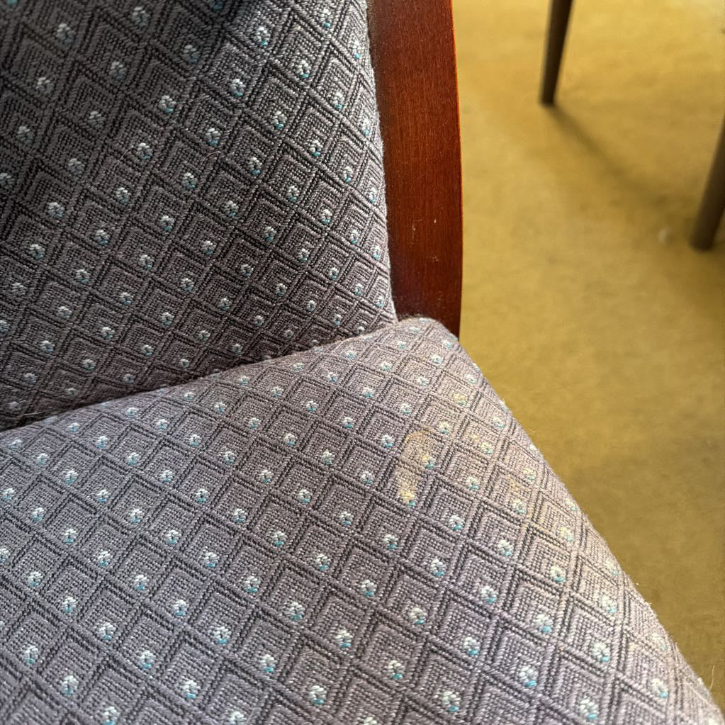 Blue Fabric Wood arm and Frame Arm Chair U ACCENT CHAIRS