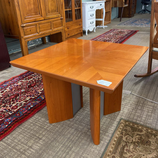 Contemporary Cherry Finish Italian Side Table