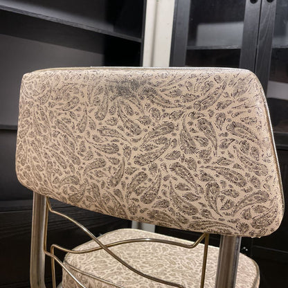 Vintage Kitchen Chair/Step Stool with Paisley Naugahyde Upholstery C STOOLS