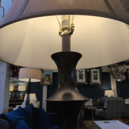 Large Black Scalloped Lamp LAMPS