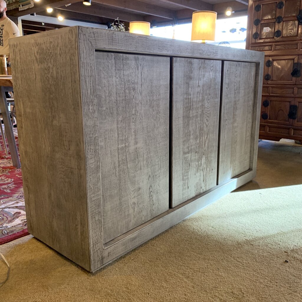 RH Grey Wood 3 Door Media Console