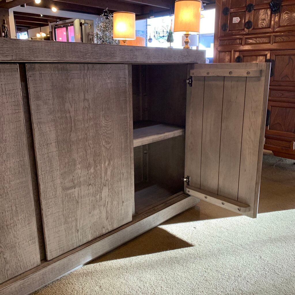 RH Grey Wood 3 Door Media Console