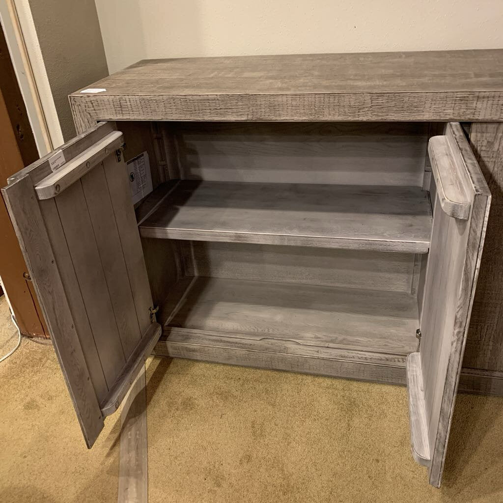 RH Grey Wood 3 Door Media Console