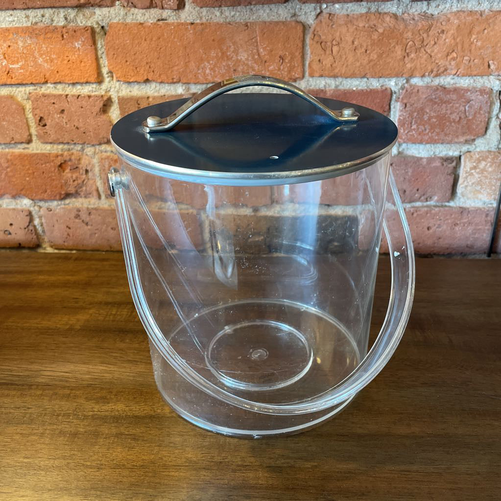 Dansk Clear Plastic with Green Lid Ice Bucket SMALLS