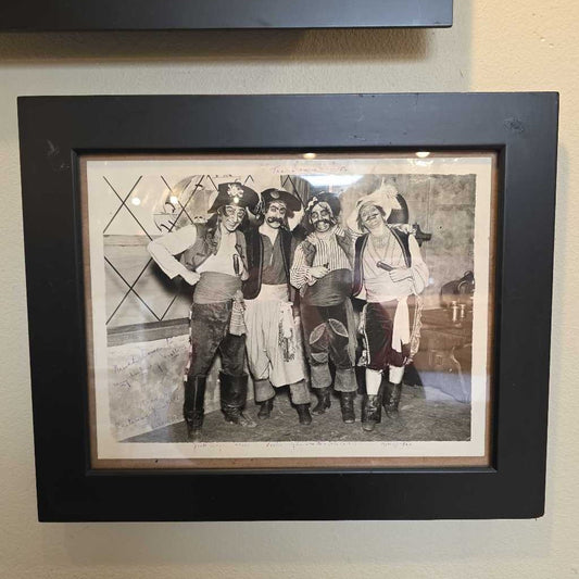 B & W Photo Guys in Pirate Costumes Yukking It Up