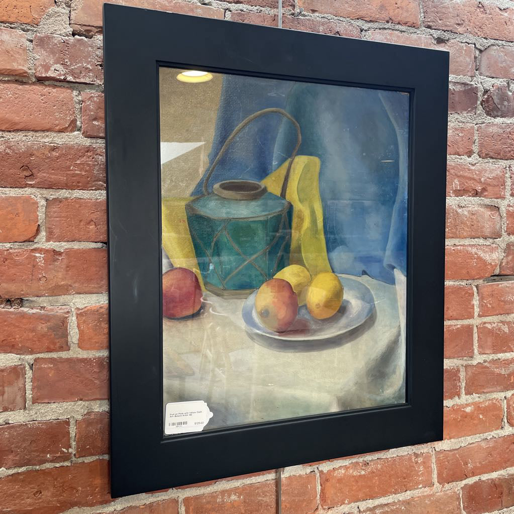 Fruit on Plate with Yellow Cloth Art--Ballard Artist ART