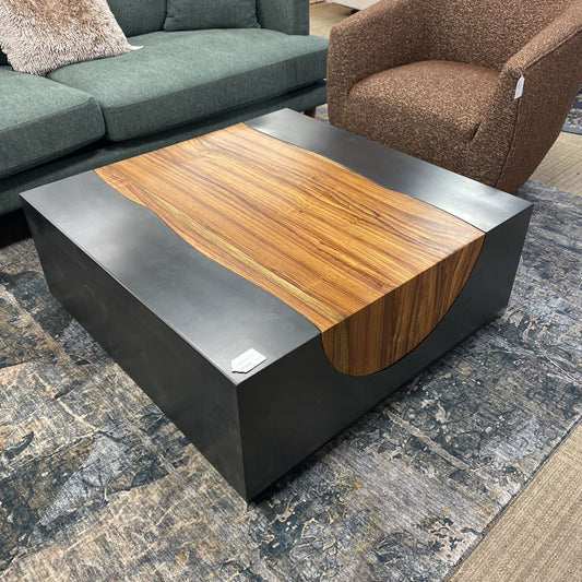 Natural Wood Square Coffee Table