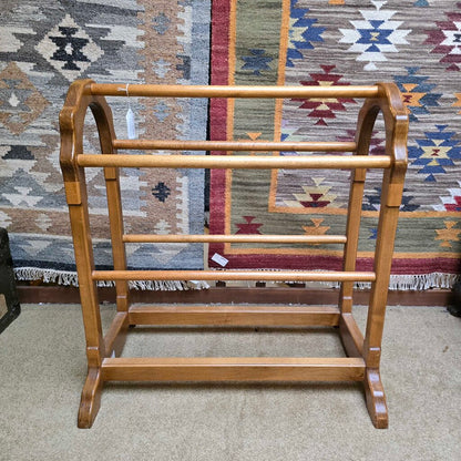 Wood 3 Rung Blanket Rack