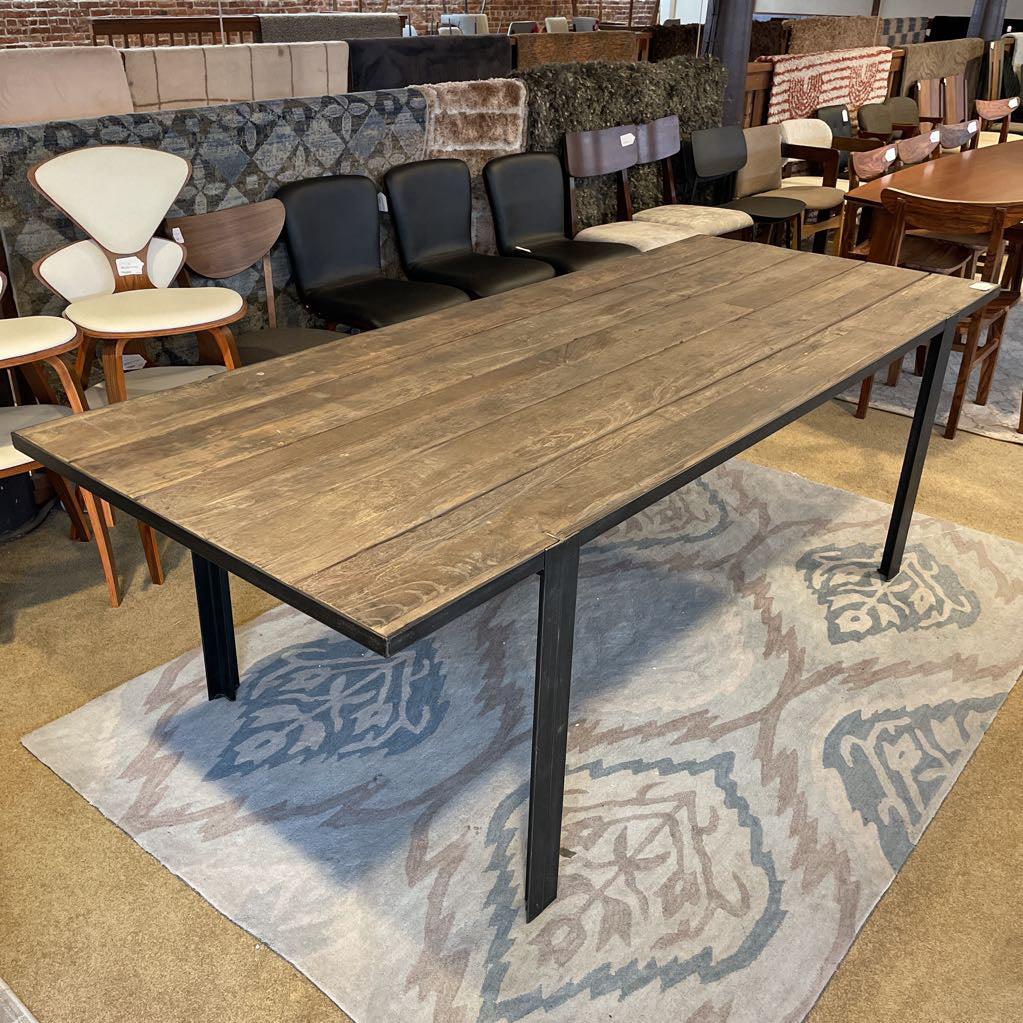 Rustic Reclaimed Wood Metal Leg Dining Table C DINING TABLES