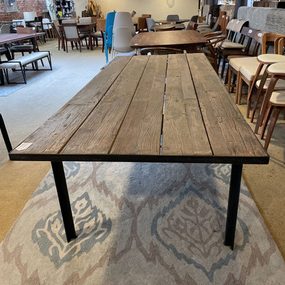 Rustic Reclaimed Wood Metal Leg Dining Table C DINING TABLES