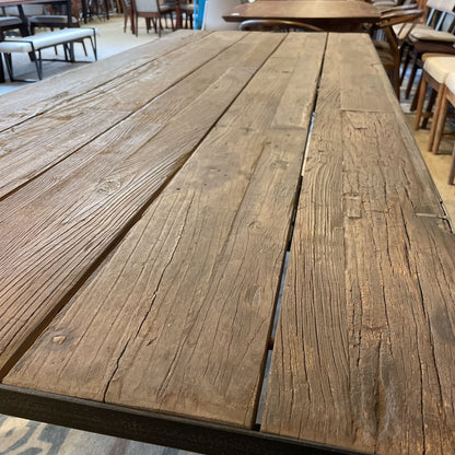 Rustic Reclaimed Wood Metal Leg Dining Table C DINING TABLES