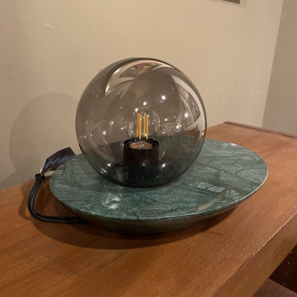 Green Marble Smoke Glass Table Lamp