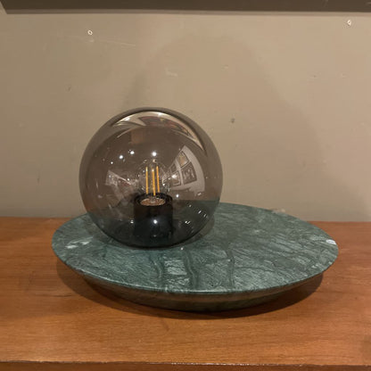 Green Marble Smoke Glass Table Lamp