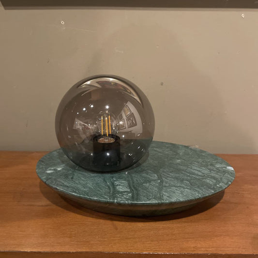 Green Marble Smoke Glass Table Lamp