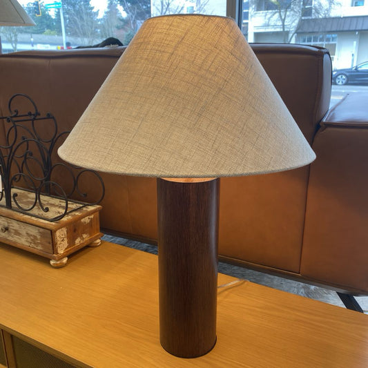Walnut Column Table Lamp