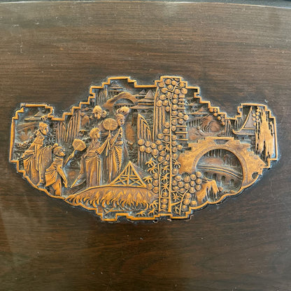 Ornate Carved Vintage Trunk