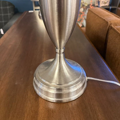 Silver Base Lamp w/ Vintage Style Shade LAMPS