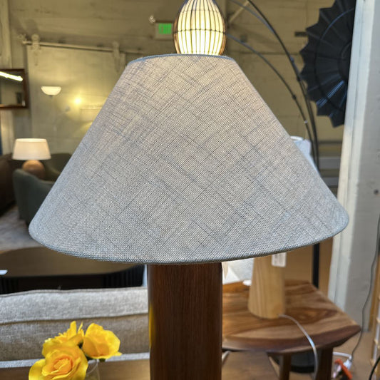 Walnut Column Table Lamp LAMPS