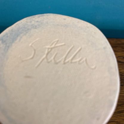 Signed ATELIER STELLA Pottery Small Blue