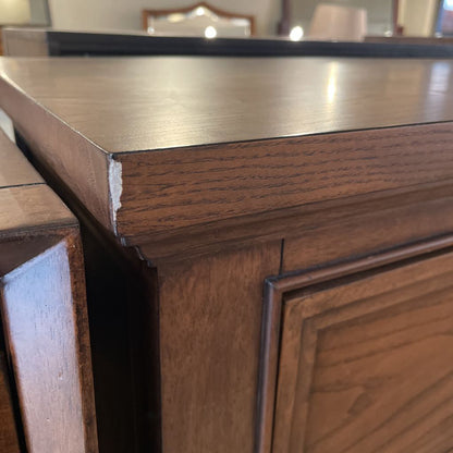 Dark Wood 5 Drawer Highboy