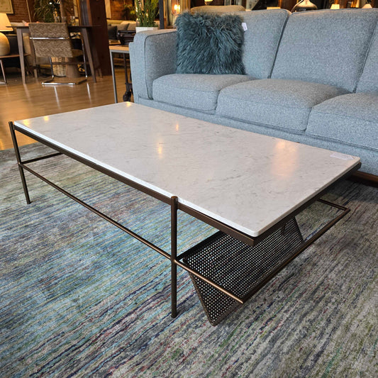 Four Hands Marble Coffee Table with Shelf