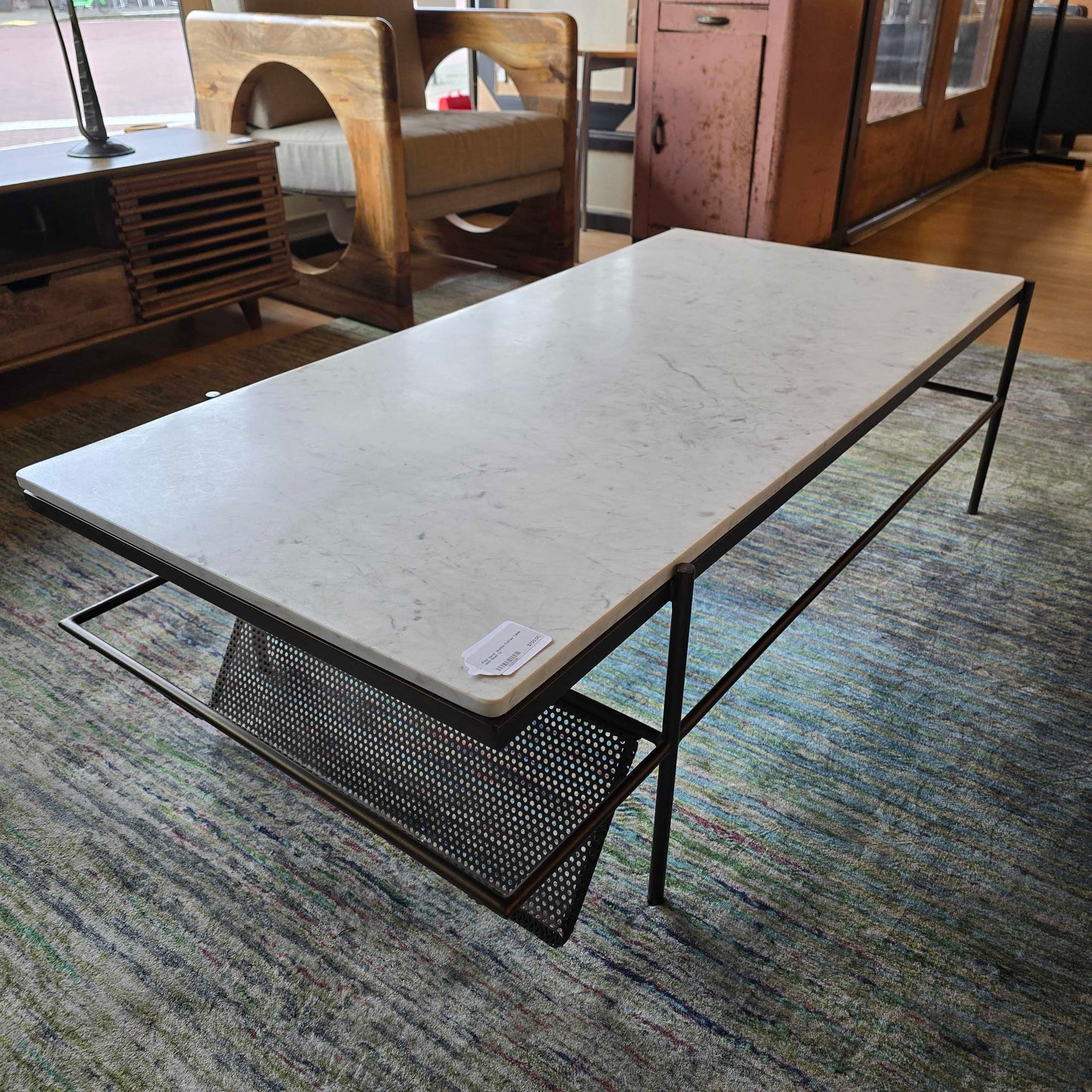 Four Hands Marble Coffee Table with Shelf