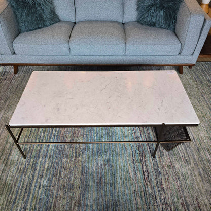 Four Hands Marble Coffee Table with Shelf