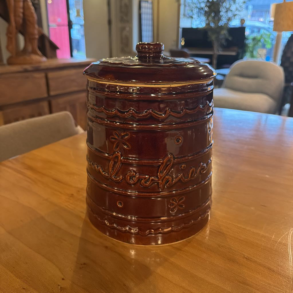 MC Brown Marcrest Pottery Cookie Jar SMALLS