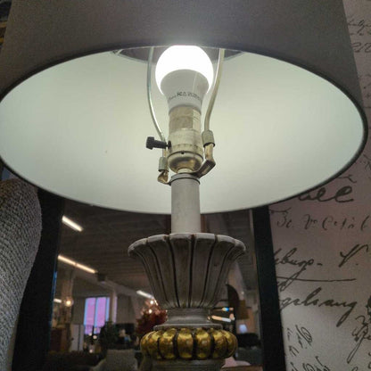 Silver And Gold Lamp w/Grey shade LAMPS