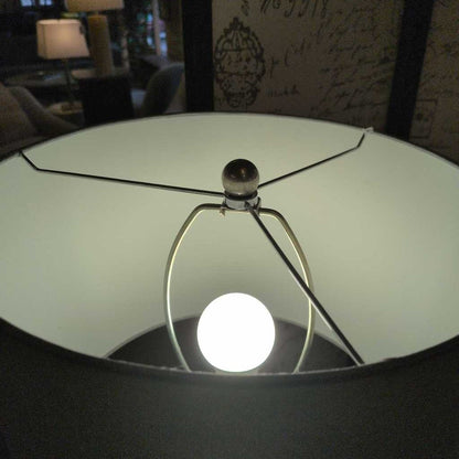Silver And Gold Lamp w/Grey shade LAMPS