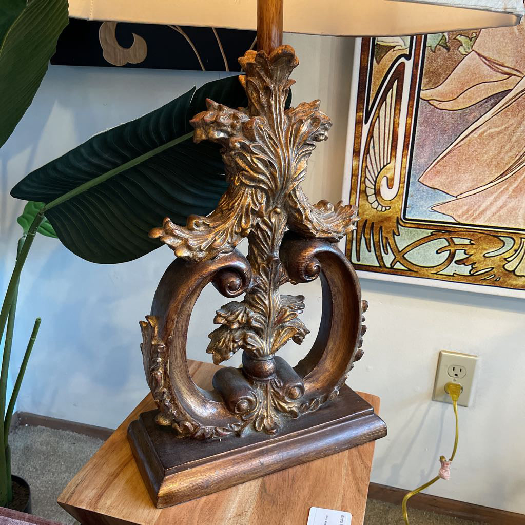 Heavy Baroque Base with Leaves Table Lamp LAMPS