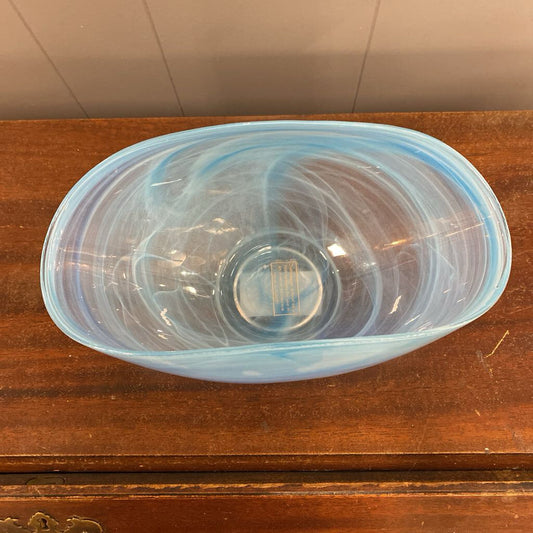 Light Blue Swirly Turkish Glass Bowl