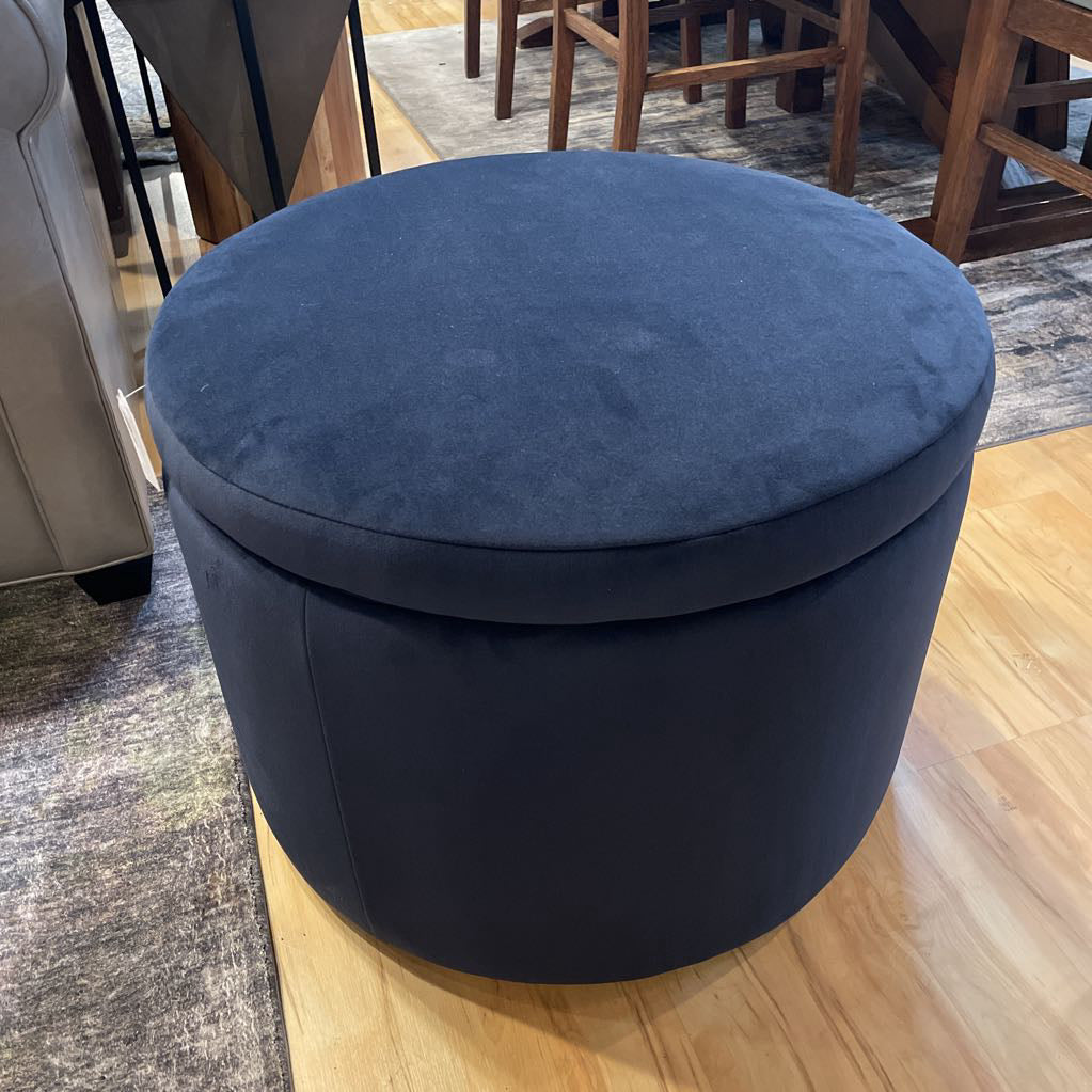 Velvet Round Storage Ottoman U OTTOMANS